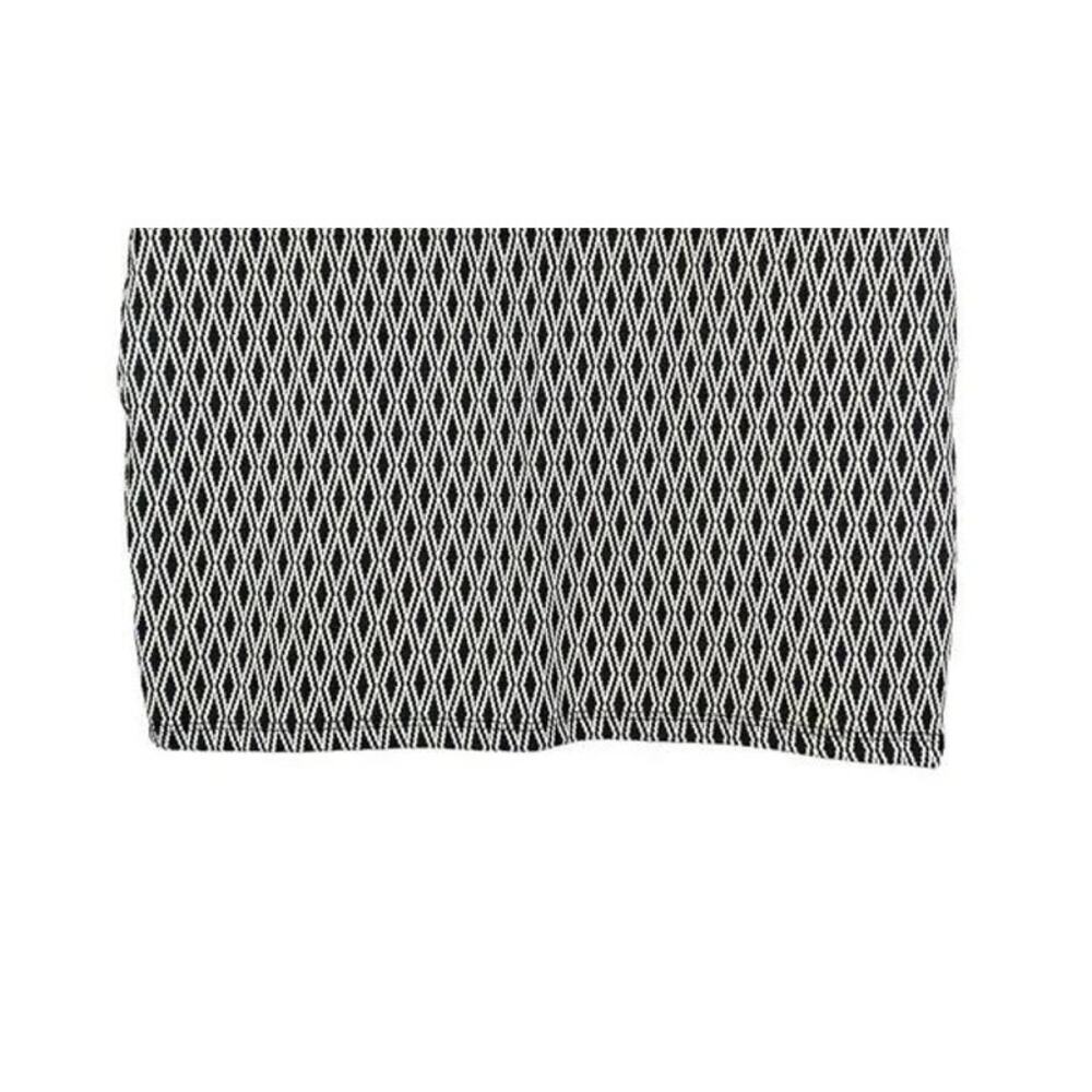 Zara Texture Pullon Diamond Mini Stretch Skirt Band Elastic Waist S Black White - Picture 4 of 15